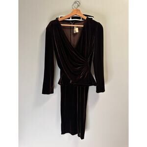 Vintage Cache Brown Velour Velvet Blouse and Maxi Skirt Outfit